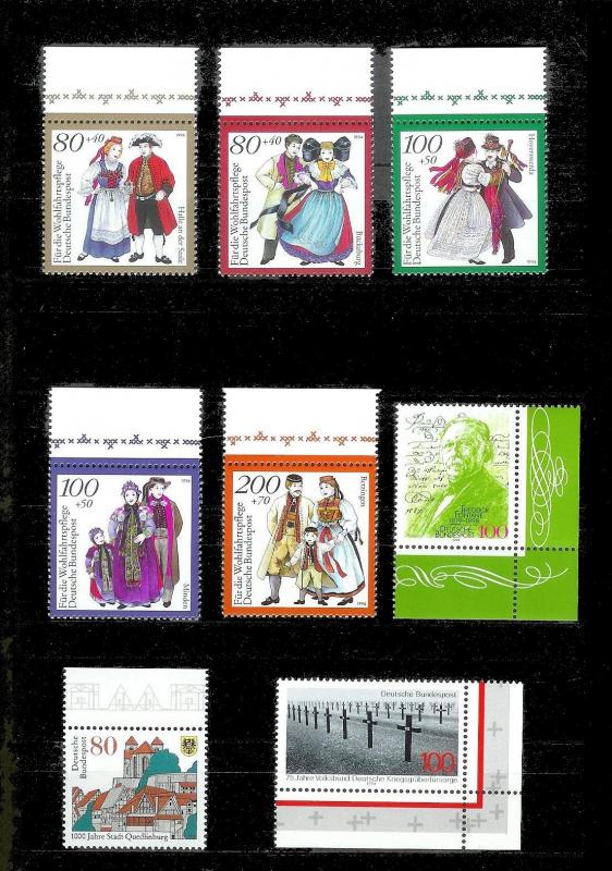 GERMANY 107 Different Mint Never Hinged Stamps Face Value=108DM+ (US$55+)