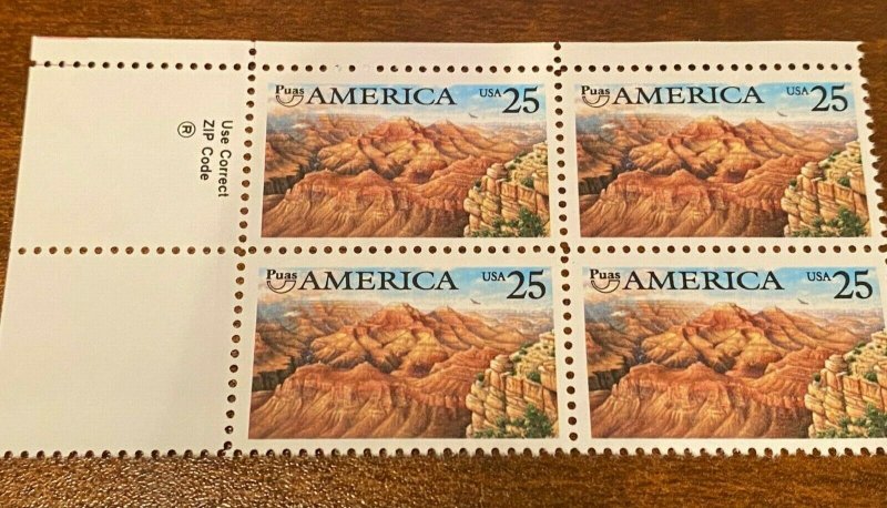 Scott # 2512 - US Zip Block Of 4 - Pre-Columbian America - MNH - 1990