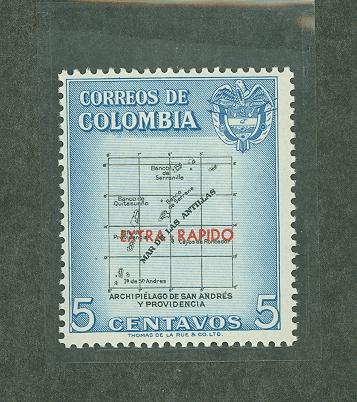 Colombia 1957 Scott C289 no. 649 overprinted in red MNH