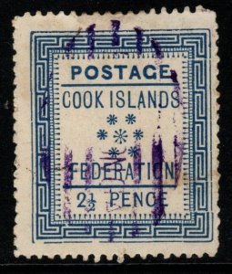 COOK ISLANDS SG3 1892 2½d BLUE USED