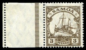 German Colonies, Samoa #70 (Mi. 20L) Cat€250, 1915 3pf brown, watermarked, ...