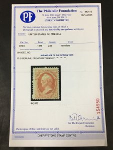 MOMEN: US STAMPS #O103 OFFICIAL MINT OG H PF CERT LOT #89713