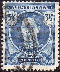 Australia 195 - Used - 3 1/2p King George VI (1942) (cv $0.70) (2)