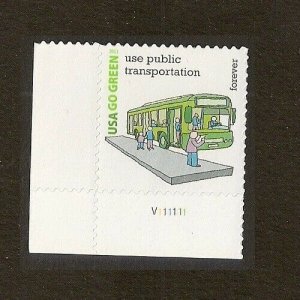 US 4524m Go Green Use Public Transportation forever plate single LL MNH 2011