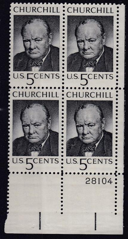 USA 1965 Churchill Memorial Plate Block UHM