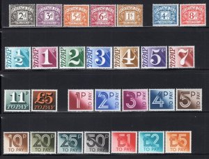 GB 1968-1982 Group of 28 Postage Due Stamps MNH Values to £5 CV$100+