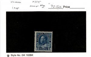 Canada, Postage Stamp, #115 Mint NH, 1925 King George (AB)