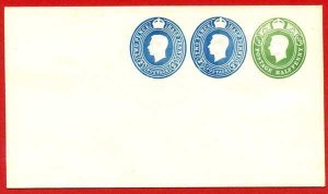 ESCP848 KGVI 1/2d and 2 1/2d x TWO Compound Stamped to Order Envelope