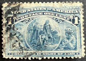 Scott#: 230 Columbus in Sight of Land Used Single Stamp - Lot E3