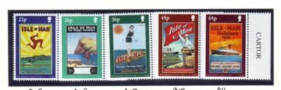 Isle of Man Sc 878-2 2000 Poster Art stamp set mint NH