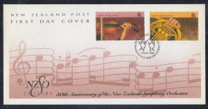 New Zealand Scott 1372-3 FDC - Symphony Orchestra, 50th Anniv.