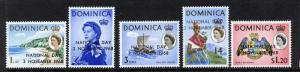 Dominica 228-32 MNH - Birds, Crest, Boat, Queen Elizabeth