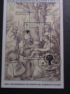​ST.THOMAS 1979 SC#527 CHRISTMAS PAINTING-VIRGIN & THE CHILD-CTO- S/S VF