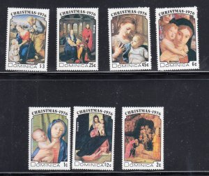 DOMINICA #502-508 1976 CHRISTMAS MINT VF LH O.G