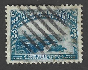 Newfoundland Scott #63 Used 3c  Cape Bonavista 2018 CV $1.40