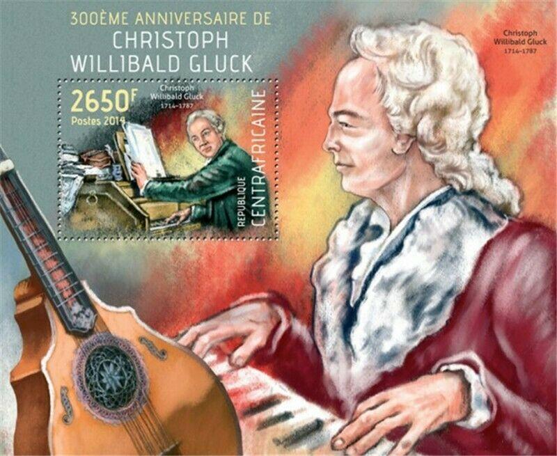 Central Africa - 2014 Christoph Willibald Gluck-Souvenir Sheet-3H-644