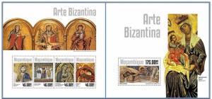 MOZAMBIQUE 2014 2 SHEETS m14305ab BYZANTINE ART PAINTINGS