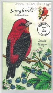 2014 COLLINS HANDPAINTED BIRDS SONGBIRDS GORGEOUS COLOR SCARLET TANAGER