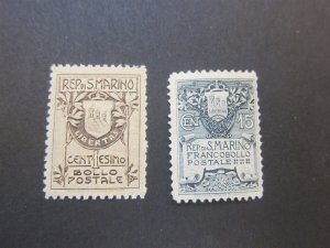 San Marino 1907 Sc 78-9 set MH