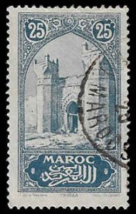 French Morocco #62 Used; 25c City Gate - Chella (1917)