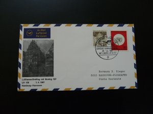 first flight cover Hamburg Hannover Boeing 727 Lufthansa 1967