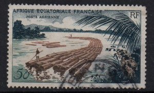 A.E.F - FRENCH COLONIAL - 1955 - AIRMAIL - NATURAL RESSOURCES - WOOD - Used -