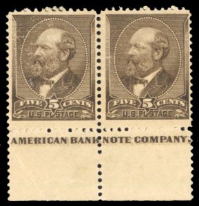 United States, 1870-1888 #205 Cat$1,015+ (for singles), 1882 5c yellow brown,...
