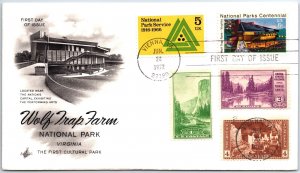 U.S. FIRST DAY COVER WOLF TRAP PARK NATIONAL PARK VIRGINIA IN COMBINATION 1972