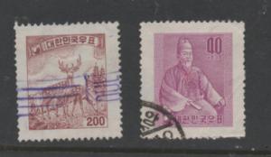 Korea  Scott#  255, 259  used