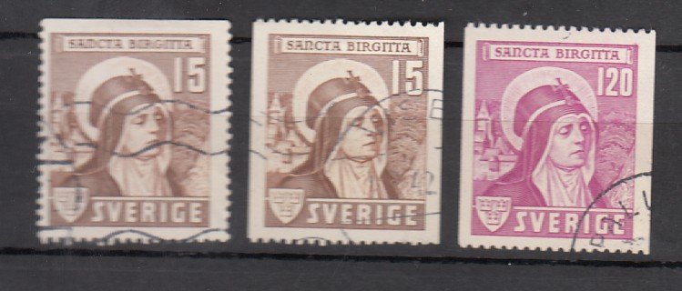 J25638 JLstamps 1941 sweden set used #326-8 st bridget