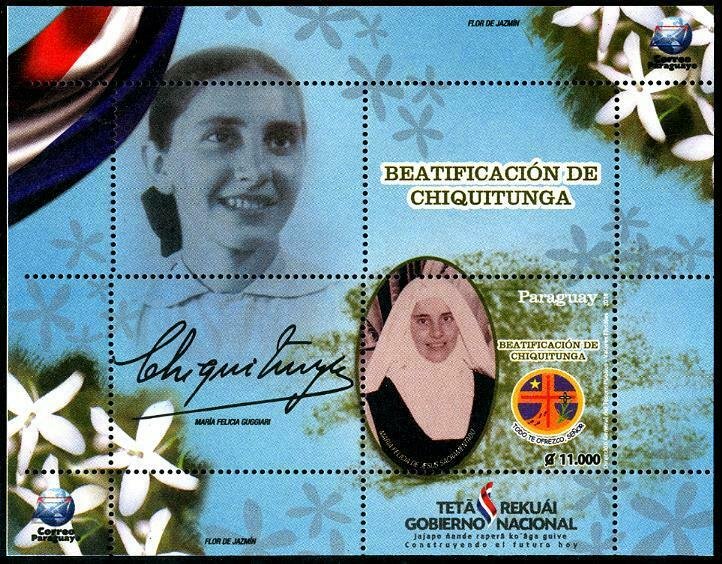 HERRICKSTAMP NEW ISSUES PARAGUAY Beatification of Chiquitunga S/S