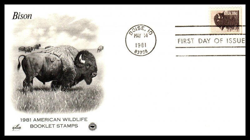 US 1880-1889 Wildlife PCS Artcraft Variety Set of Ten U/A FDC