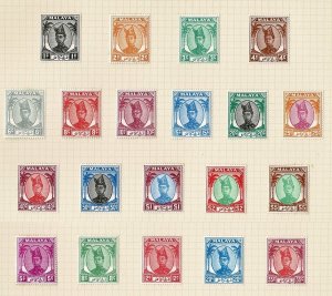 Malaya Trengganu #53-73 except 30c MH Sultan