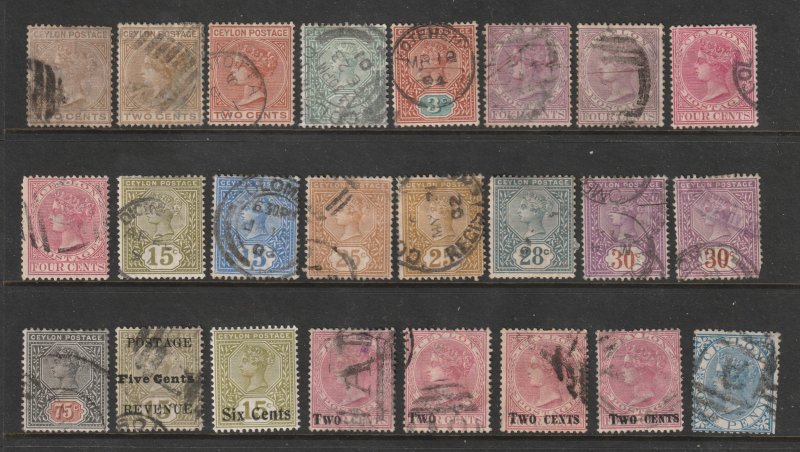 Ceylon a small collection of used QV