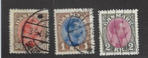 Denmark SC#127-129 Used F-VF SCV$21.25...nice bargain!!