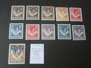 Northern Rhodesia 1938 Sc 262-40 selected MH