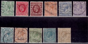 Great Britain, 1924, KGV, sc#187-194, 198-200, used