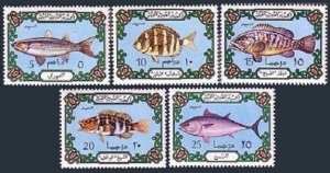 Libya 526-530,526a-530a,MNH.Michel 442 a,b-446 a,b. Fish 1973/1975.