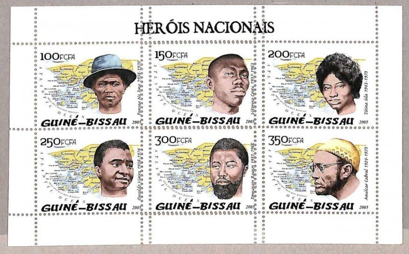 A1800 - GUINEA BISSAU, ERROR: MISSPERF, MINIATURE SHEET - 2005, Maps, Politics