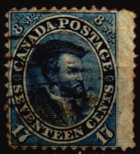 Canada Used Scott 19 w/tear at base of the stamp