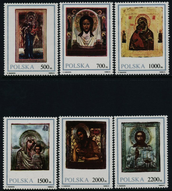 Poland 3020-5 MNH Art, Paintings, Icons