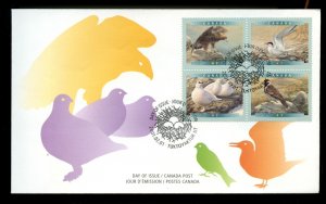 ?2001 Species of Birds 4 x 47 cents FDC cover Canada