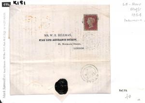  GB Penny Red Cover 1854 *STAR LIFE* Letter-Sheet Superb SG.17 *Stone* GK181