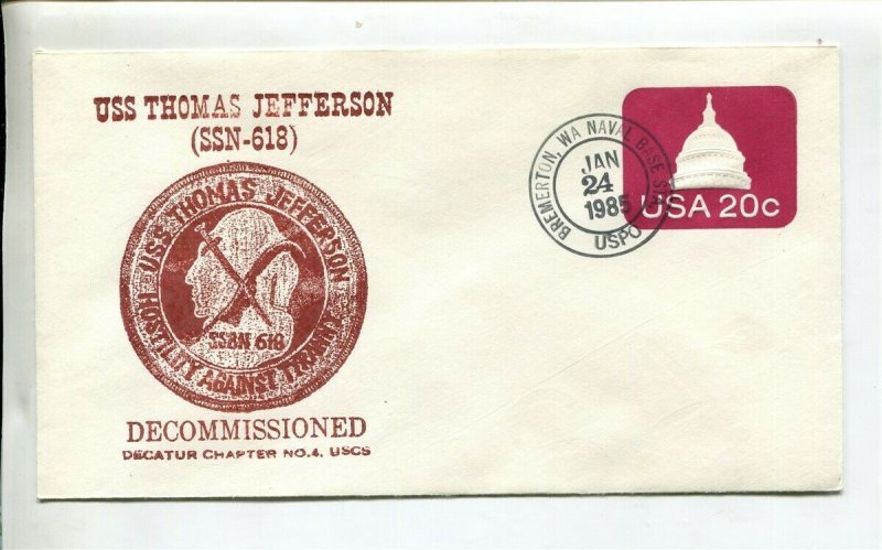 USS THOMAS JEFFERSON (SSBN 618) Submarine Naval Cover - GREAT CACHET