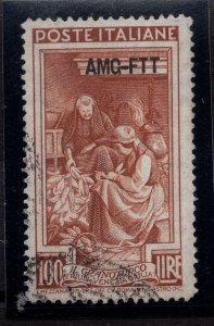 Trieste A - Lavoro Lire 100 No. 106 notching 14 filigree DA