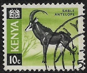 Kenya #21 Used Stamp - Sable Antelope (d)