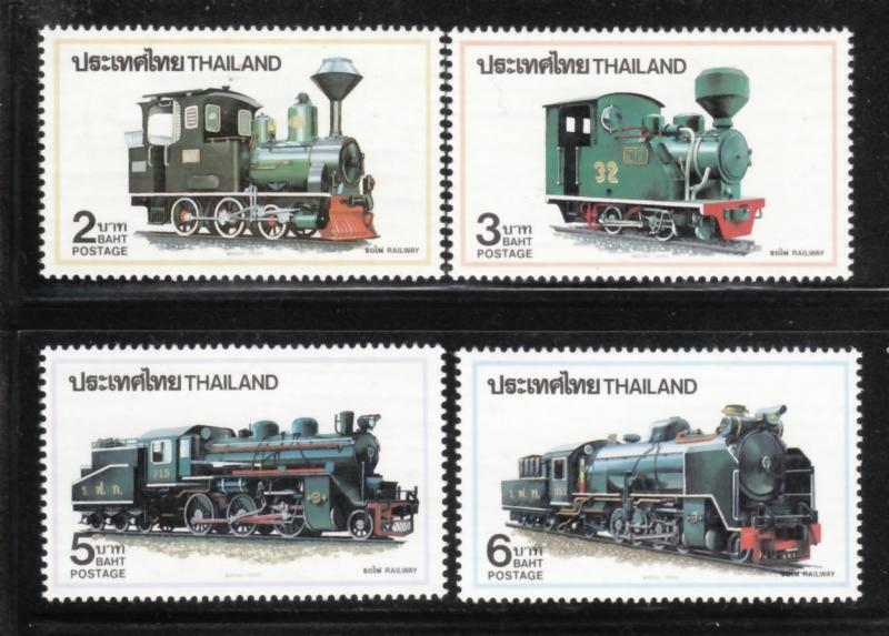 Thailand 1990 Sc 1375-8 Railway MNH