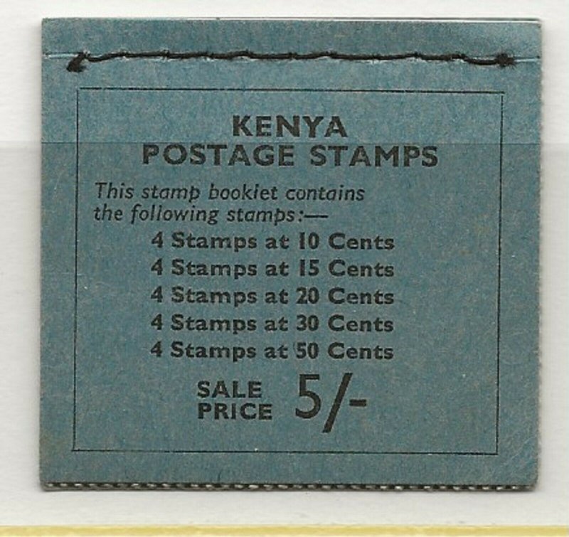 Kenya 1964  5/- booklet of 5 panes of definitive stamps    MNH 