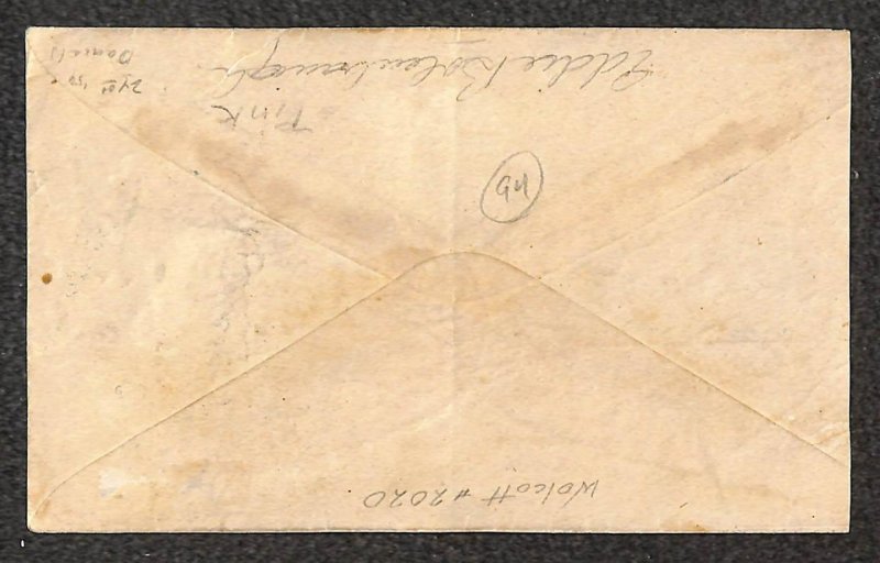 USA #64b STAMP CUMBERLAND MARYLAND CIVIL WAR PATRIOTIC COVER (1860s) 