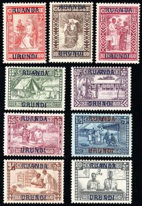 Ruanda-Urundi Stamps # B3-11 MLH Scott Value $63.00